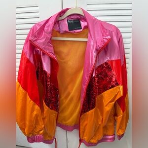 Women's Colorblock Jacket - Pink, Red, Orange